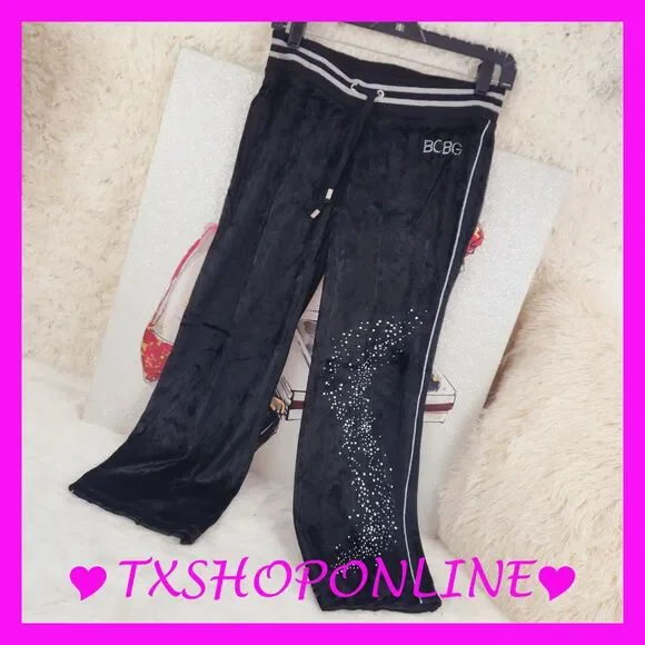 💗💗 {BCBGMaxazria} Bling Velour Tracksuit Set💗💗 NWT - Picture 6 of 9